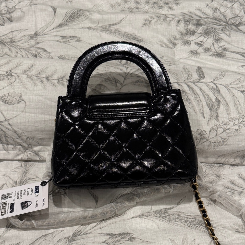 CHANEL style Black glossy Kelly bag - Picture 2 of 9